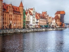 Gdańsk, Kamienice, Rzeka, Motława, HDR