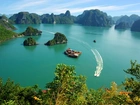 Halong Bay, Wietnam Z lotu ptaka, Morze, Wyspy