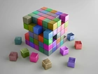 Kostka Rubika, Grafika 3D, Kolorowe Kostki