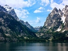 Jenny Lake, Moose, Wyoming, Park, Jezioro, Góry, USA