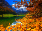 Szwajcaria, Jesień, Jezioro, Góry, Drzewa
