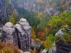 Niemcy, Park Narodowy Saskiej Szwajcarii, Góry Połabskie, Skały, Drzewa