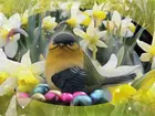 Wielkanoc, Ptaszek, Malowane, Pisanki, Kwiaty