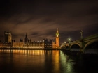 Londyn, Big Ben, Nocą