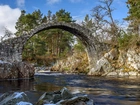 Szkocja, Rzeka Dulnain, Kamienie, Most Carrbridge, Drzewa
