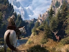 Gra, Wiedźmin 3: Dziki Gon - The Witcher 3: Wild Hunt, Koń, Lasy, Jeleń, Twierdza, Szczyty