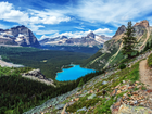 Kanada, Kolumbia Brytyjska, Park Narodowy Yoho, Jezioro O Hara, Góry Canadian Rockies, Las, Chmury