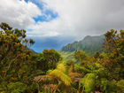 Stany Zjednoczone, Hawaje, Wyspa Kauai, Wzgórza, Chmury, Roślinność