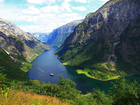 Norwegia, Fiord Sognefjorden, Góry, Statek