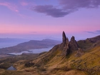 Morze, Skały, Wzgórze The Storr, Wyspa Skye, Szkocja