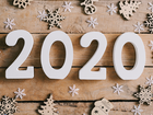 Nowy Rok, Cyfry, 2020, Śnieżynki, Świąteczne, Ozdoby, Deski
