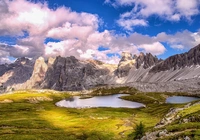 Góry, Alpy, Dolomity, Jezioro, Laghi Del Piani, Włochy