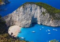 Grecja, Wyspa Zakintos, Ska?y, Pla?a Navagio, Zatoka, Jachty