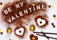 Rozsypane, Kakao, Napis, Be My Walentine, Serduszka, Pralinki, Jasne, T?o, Walentynki