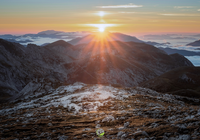 Wschód słońca, Góry, Pasmo górskie, Hochschwabgruppe, Alpy Styryjsko-Dolnoaustriackie, Austria