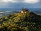 Góra Hohenzollern, Zamek Hohenzollern, Drzewa, Lasy, Wzgórza, Badenia-Wirtembergia, Niemcy