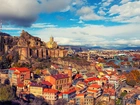 Gruzja, Tbilisi, Wzgórze, Twierdza Narikala, Kościół św Mikołaja, Rzeka Kura, Most, Domy, , Zdjęcie miasta
