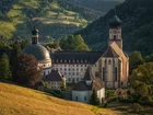 Klasztor, Opactwo św Trudperta, Drzewa, Góry, Munstertal, Niemcy