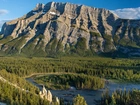 Góra, Mount Rundle, Drzewa, Jezioro, Park Narodowy Banff, Kanada