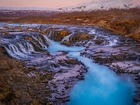 Islandia, Rzeka, Bruara, Wodospad, Bruarfoss Waterfall, Góry