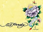 Ed Hardy, rysunek, kwiat, motyl, beyonce