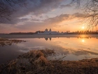 Klasztor, Monaster Ipatiewski, Rzeka Kostroma, Zachód słońca, Kostroma, Rosja