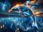 Morze, Delfin, Grafika