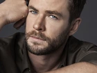 Aktor, Chris Hemsworth, Niebieskie, Oczy, Broda