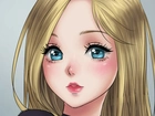 Dziewczyna, Niebieskie, Oczy, Anime