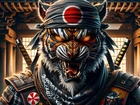 Samuraj, Tygrys, Bandana, Fantasy