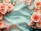 Różowe, Róże, Listki, Tkanina