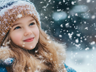 Dziecko, Długowłosa, Dziewczynka, Czapka, Śnieg