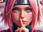 Dziewczyna, Sakura Haruno, Różowe, Włosy, Anime, Naruto