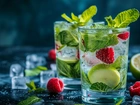 Koktajl, Alkoholowy, Mojito, Owoce, Grafika