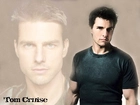 Tom Cruise,twarz, czarny t-shirt