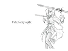 Fate Stay Night, kobieta, szkic, miecze