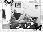 George Clooney,fotel, motyl