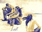Serial, Lost, Zagubieni, Evangeline Lilly, Matthew Fox, plaża