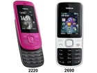 Nokia 2220, Nokia 2690, Różowa, Czarna, Srebrna