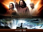 The Ten Commandments, wodospad, mężczyźni, broda, napis