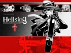 Hellsing, krzyż, pistolet, postać