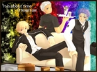 Fate Stay Night, tort, ludzie, kanapa, drink, kelner