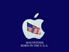 Apple, grafika, jabłko, flaga, amerykańska