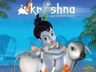 Krishna, dziewczyna, gra, cielak