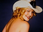 plecy, Drew Barrymore, kapelusz