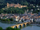 Heidelberg, Panorama, Miasta, Rzeka, Most, Zamek