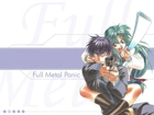 Full Metal Panic, facet, kobieta, pistolet, tasak