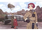 Last Exile, skały, ludzie, pojazd