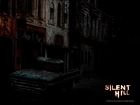 Silent Hill, budynki, ciemno, pickup, krew