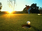 Sportowe Golf,pole golfowe, dołek , piłeczka